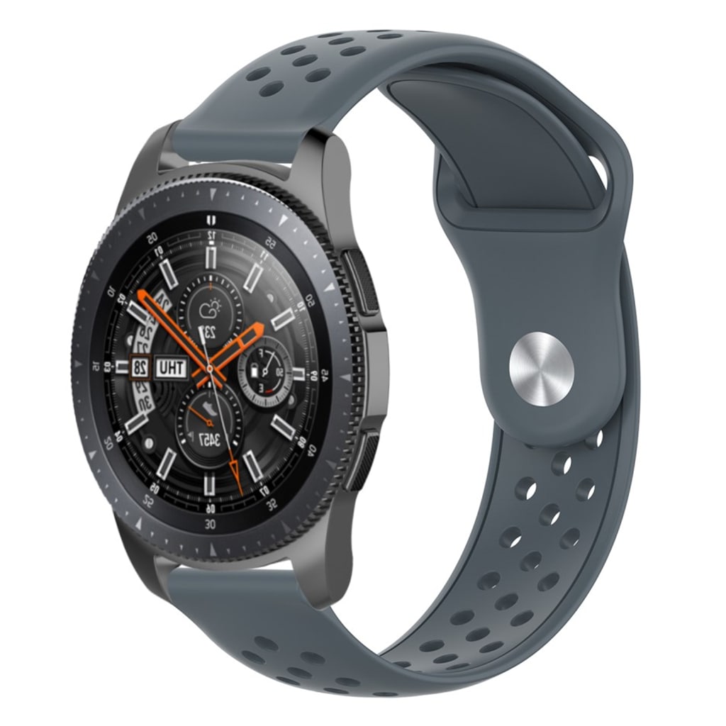 Vildt holdbart Samsung Galaxy Watch (46mm) Silikone Rem - Sølv#serie_3
