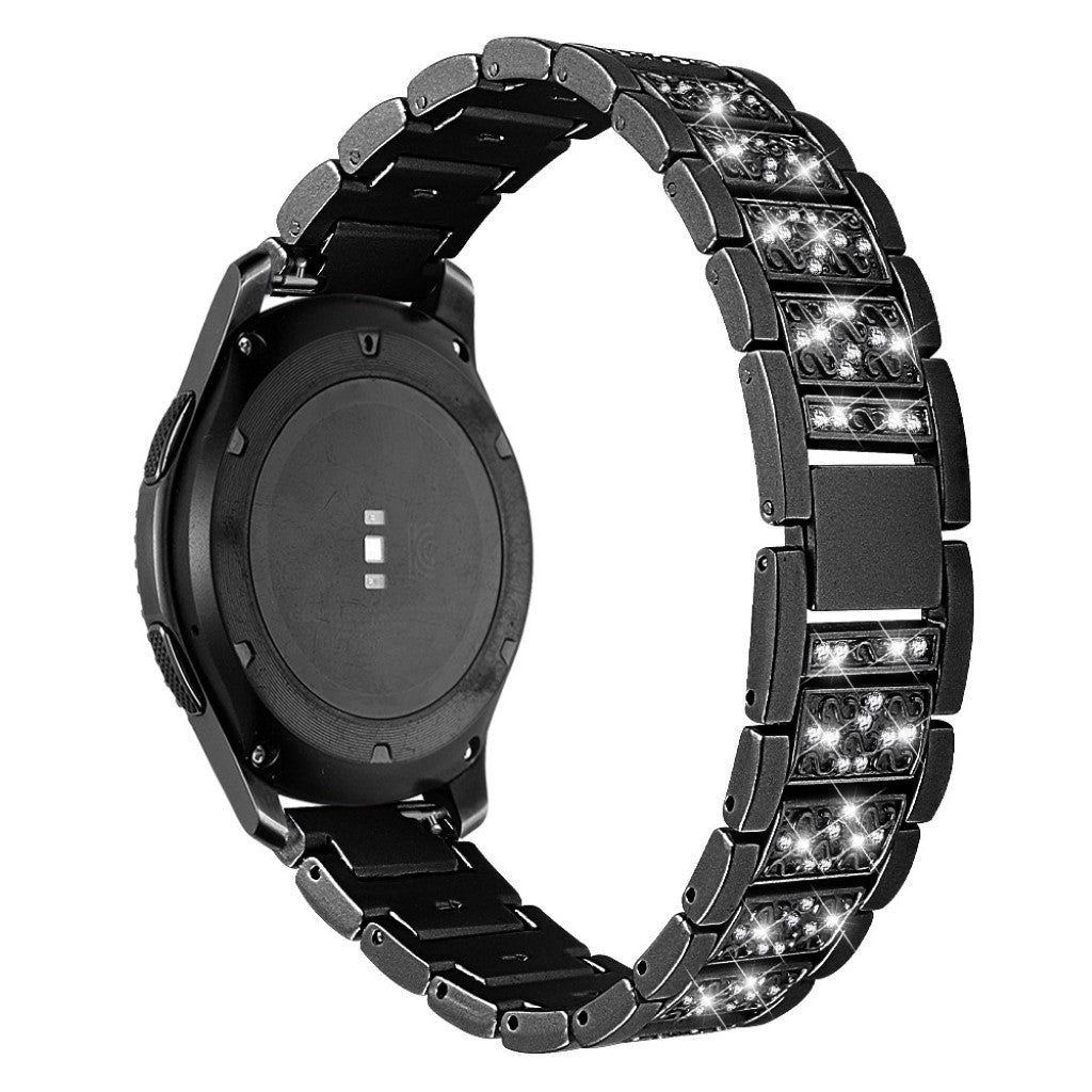 Meget fed Samsung Galaxy Watch (46mm) Metal og Rhinsten Rem - Sort#serie_1