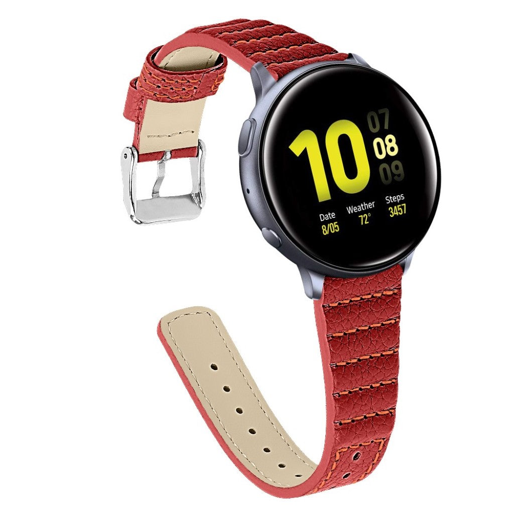 Meget nydelig Samsung Galaxy Watch (46mm) Ægte læder Rem - Rød#serie_3