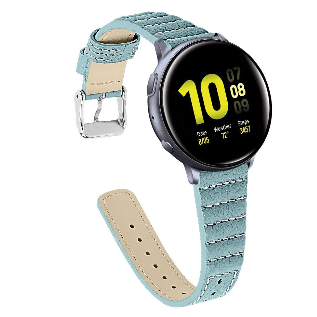 Meget nydelig Samsung Galaxy Watch (46mm) Ægte læder Rem - Blå#serie_5