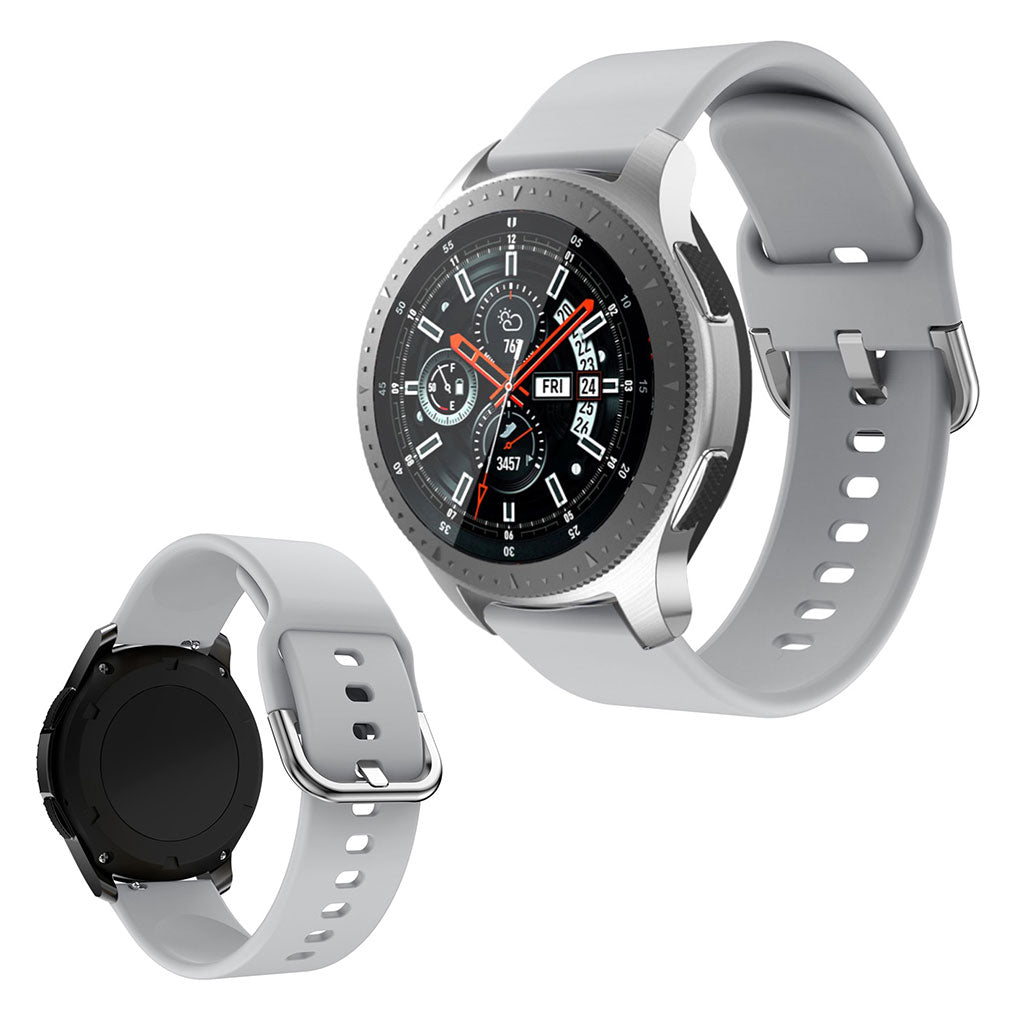 Meget kønt Samsung Galaxy Watch (46mm) Silikone Rem - Sølv#serie_3