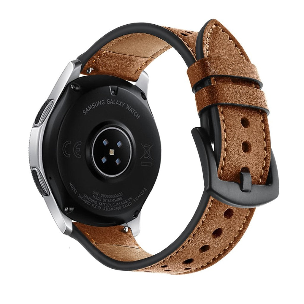 Fed Samsung Galaxy Watch (46mm) Ægte læder Rem - Brun#serie_2