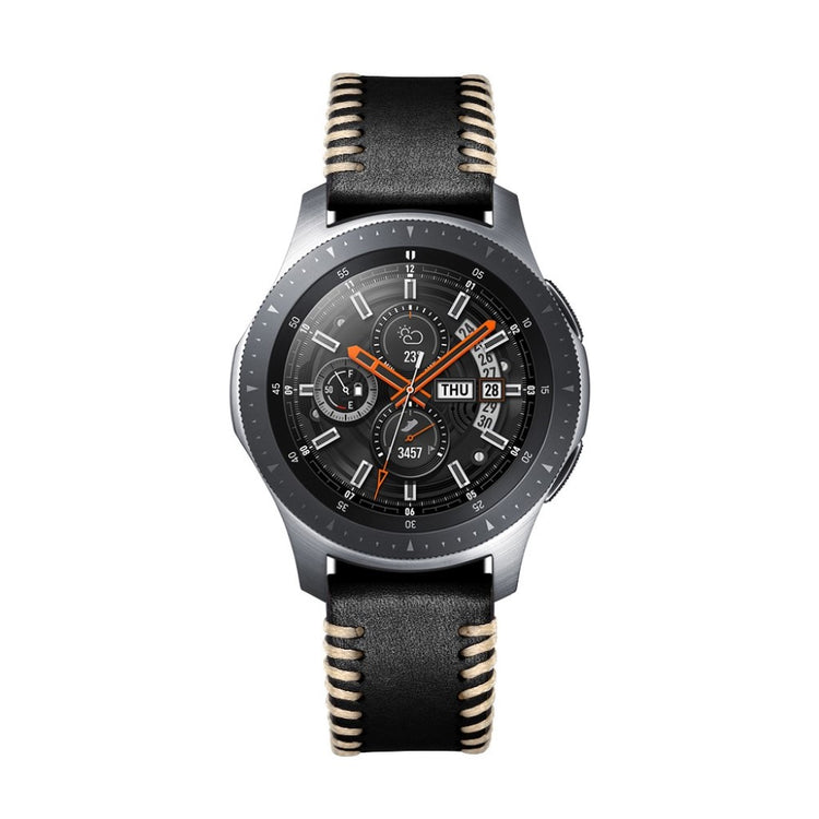 Meget fantastisk Samsung Galaxy Watch (46mm) Ægte læder Rem - Sort#serie_1