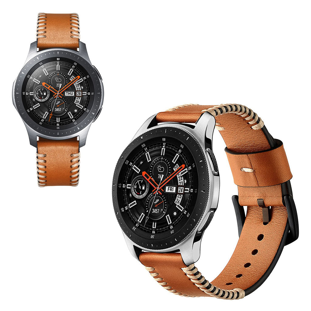 Meget fantastisk Samsung Galaxy Watch (46mm) Ægte læder Rem - Brun#serie_2