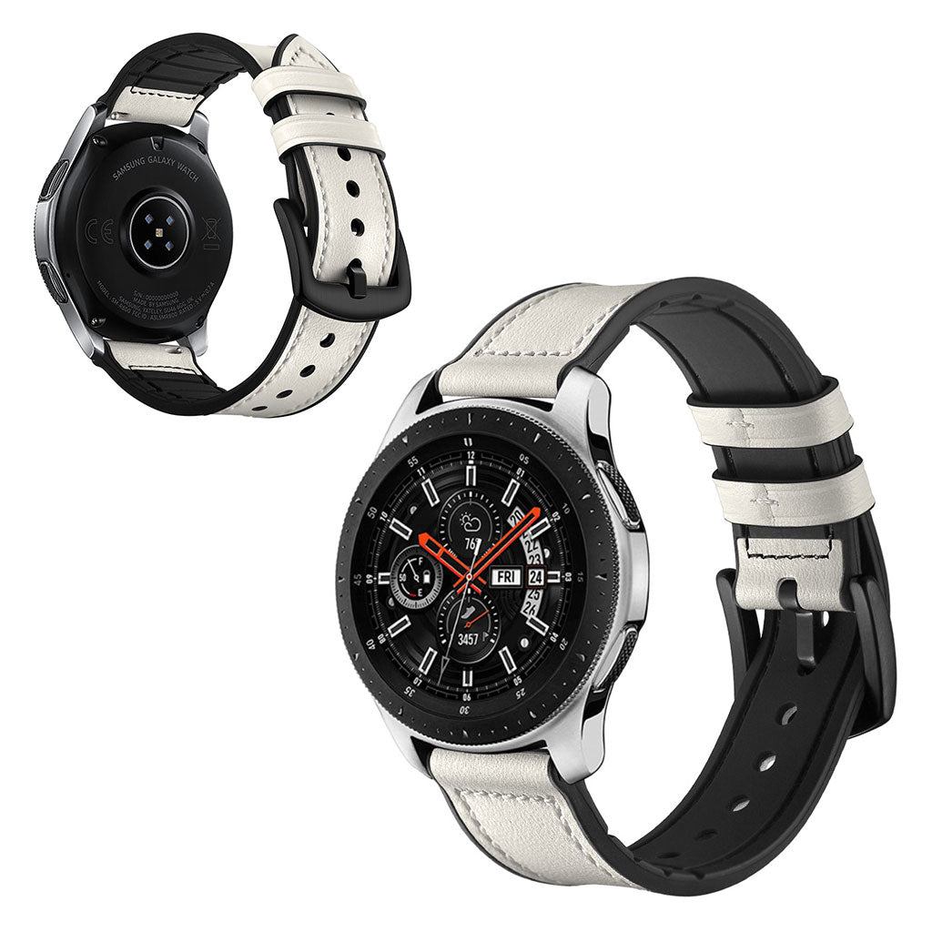 Fantastisk Samsung Galaxy Watch (46mm) Ægte læder Rem - Hvid#serie_1