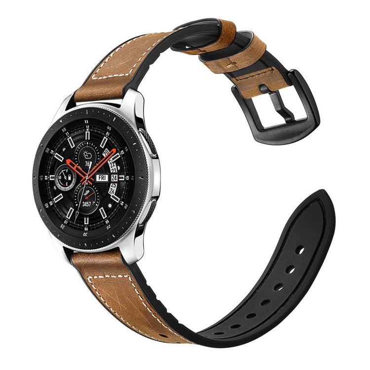 Fantastisk Samsung Galaxy Watch (46mm) Ægte læder Rem - Sort#serie_2