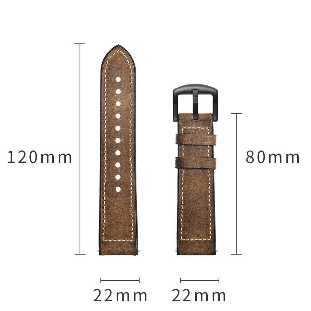 Fantastisk Samsung Galaxy Watch (46mm) Ægte læder Rem - Sort#serie_2