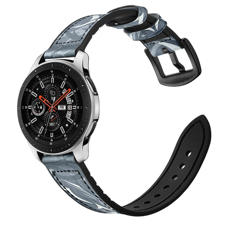 Fantastisk Samsung Galaxy Watch (46mm) Ægte læder Rem - Sølv#serie_5