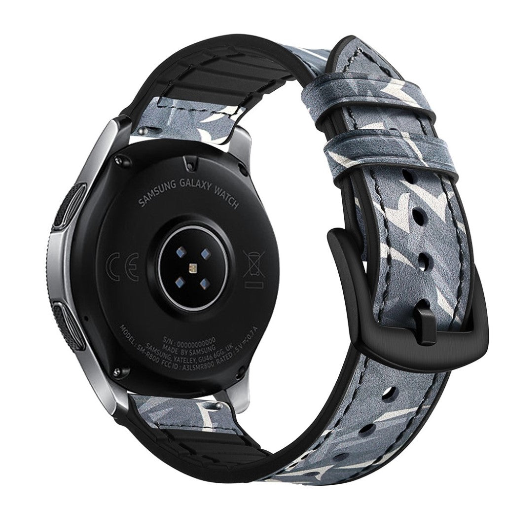Fantastisk Samsung Galaxy Watch (46mm) Ægte læder Rem - Sølv#serie_5