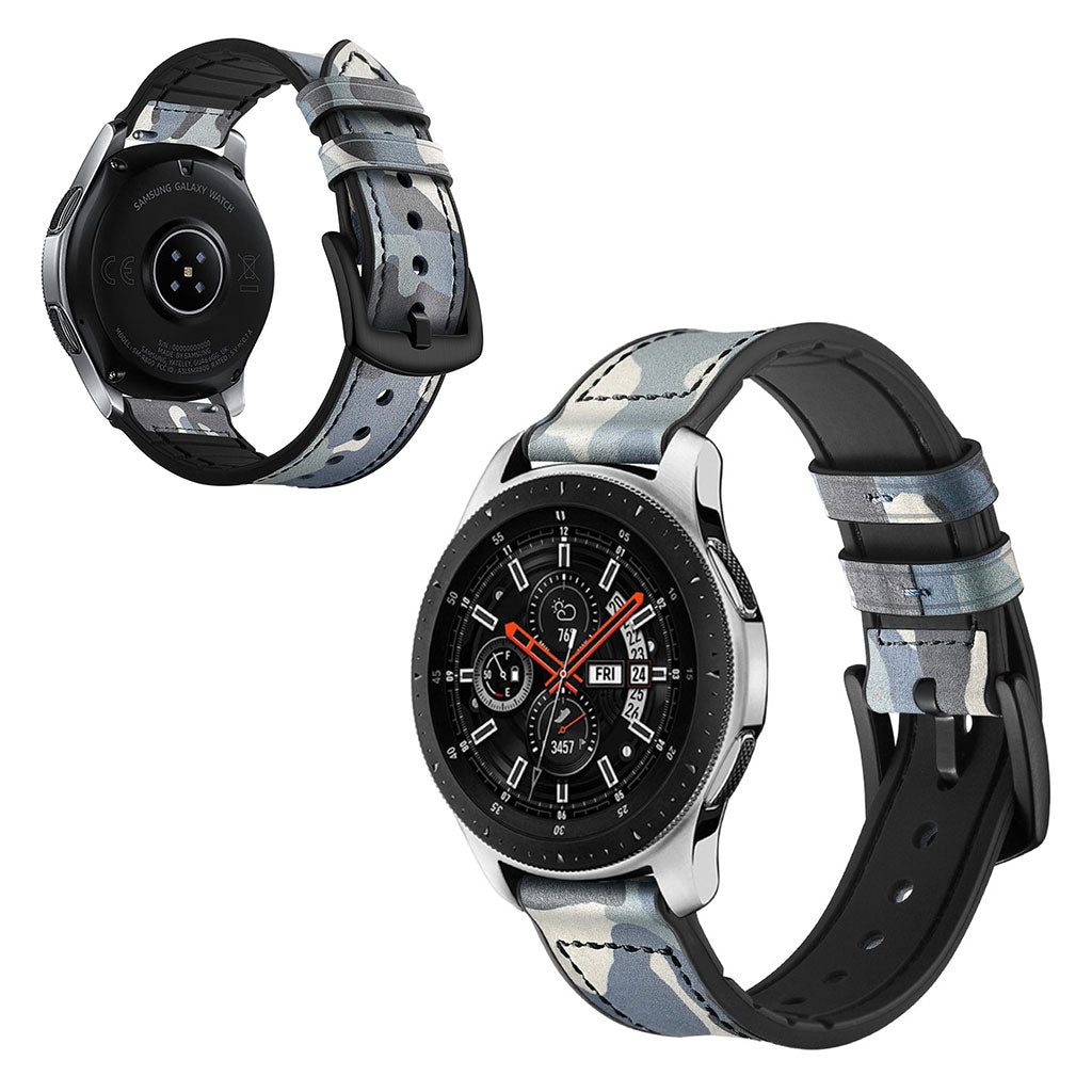 Fantastisk Samsung Galaxy Watch (46mm) Ægte læder Rem - Blå#serie_7