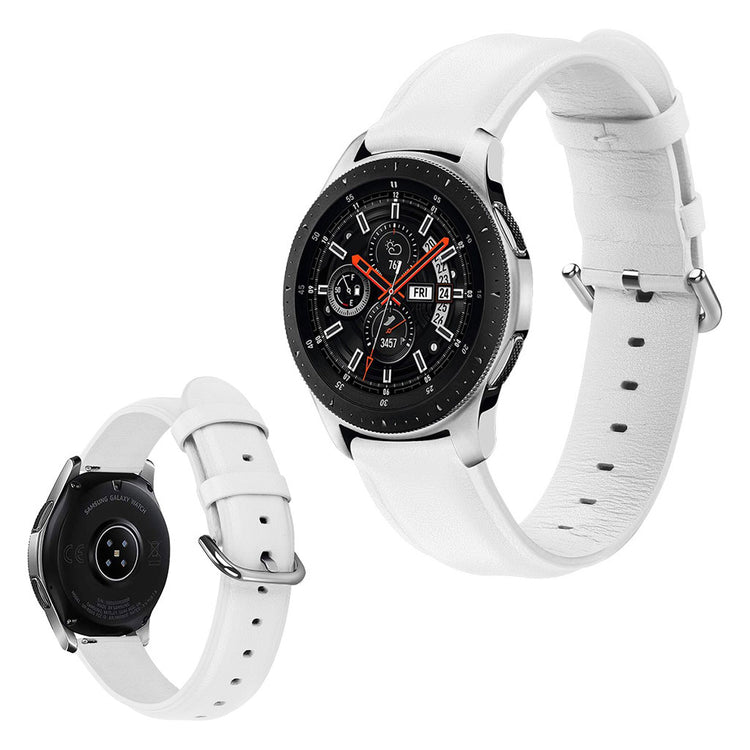 Meget fint Samsung Galaxy Watch (46mm) Ægte læder Rem - Hvid#serie_2