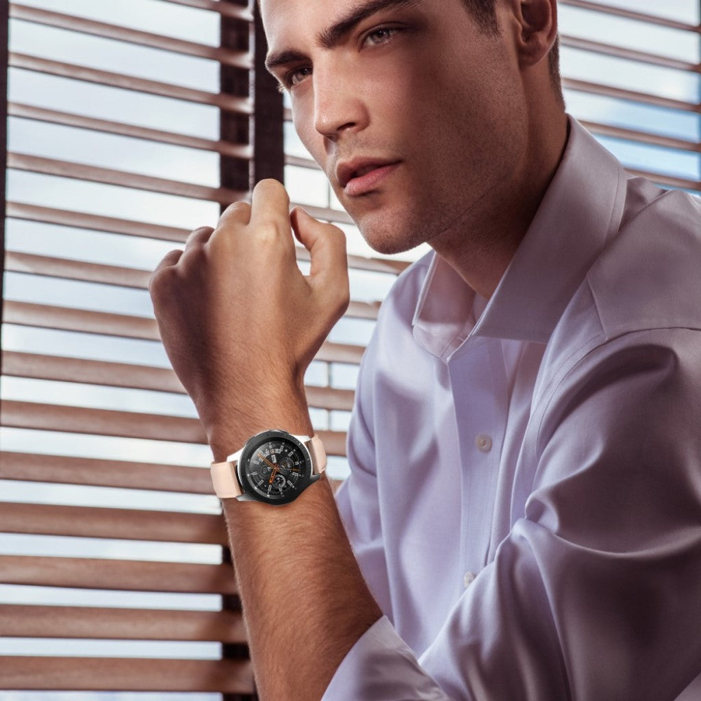 Meget fint Samsung Galaxy Watch (46mm) Ægte læder Rem - Pink#serie_4
