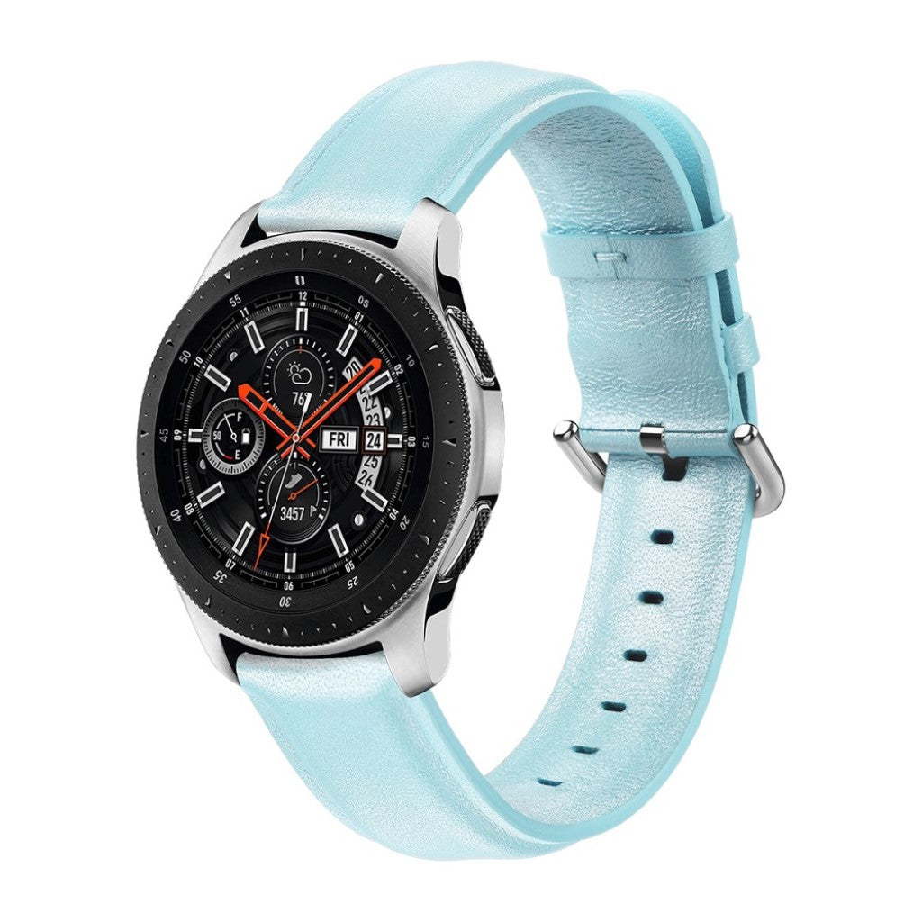 Meget fint Samsung Galaxy Watch (46mm) Ægte læder Rem - Blå#serie_5