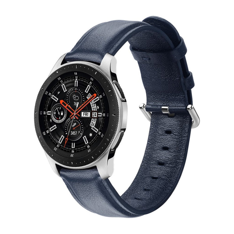 Meget fint Samsung Galaxy Watch (46mm) Ægte læder Rem - Blå#serie_6