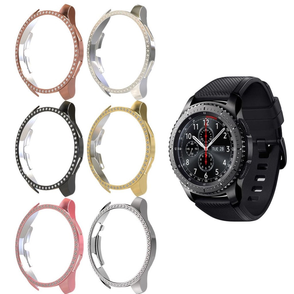 Samsung Galaxy Watch (46mm)  Rhinsten og Silikone Bumper  - Pink#serie_4