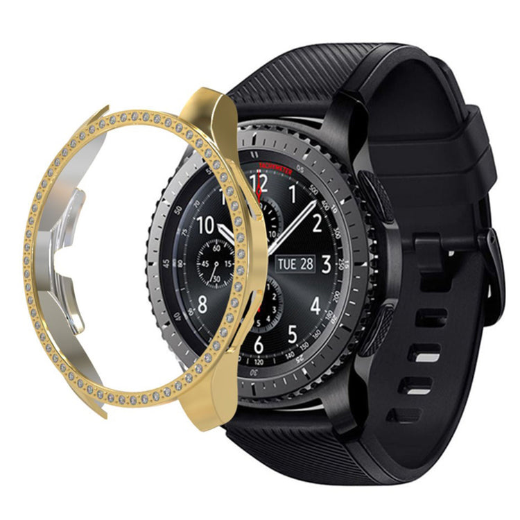 Samsung Galaxy Watch (46mm)  Rhinsten og Silikone Bumper  - Guld#serie_5