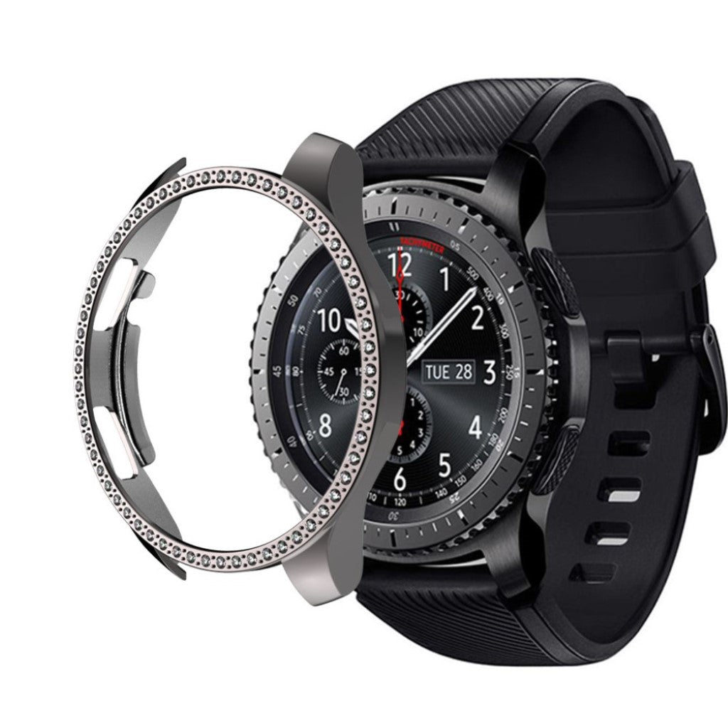Samsung Galaxy Watch (46mm)  Rhinsten og Silikone Bumper  - Sølv#serie_6