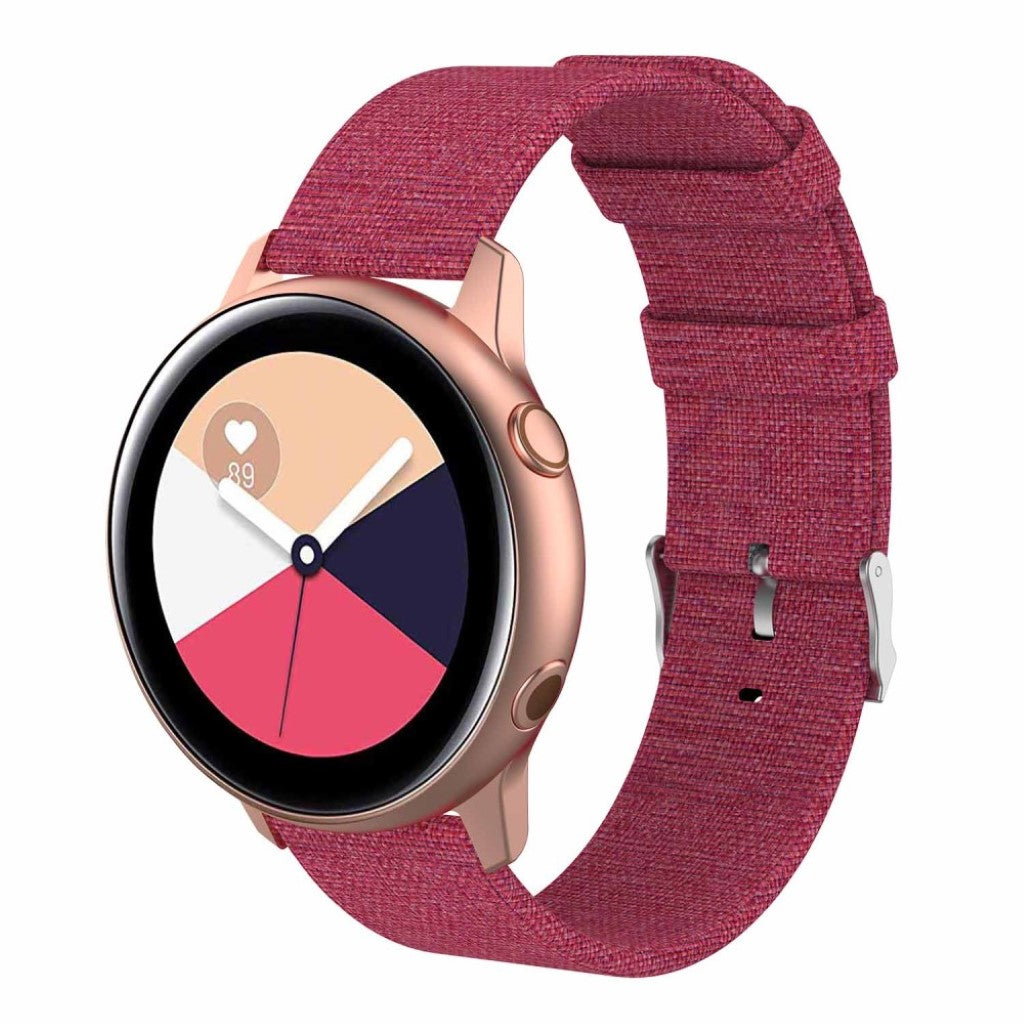 Super slidstærk Samsung Galaxy Watch Active Nylon Rem - Pink#serie_6