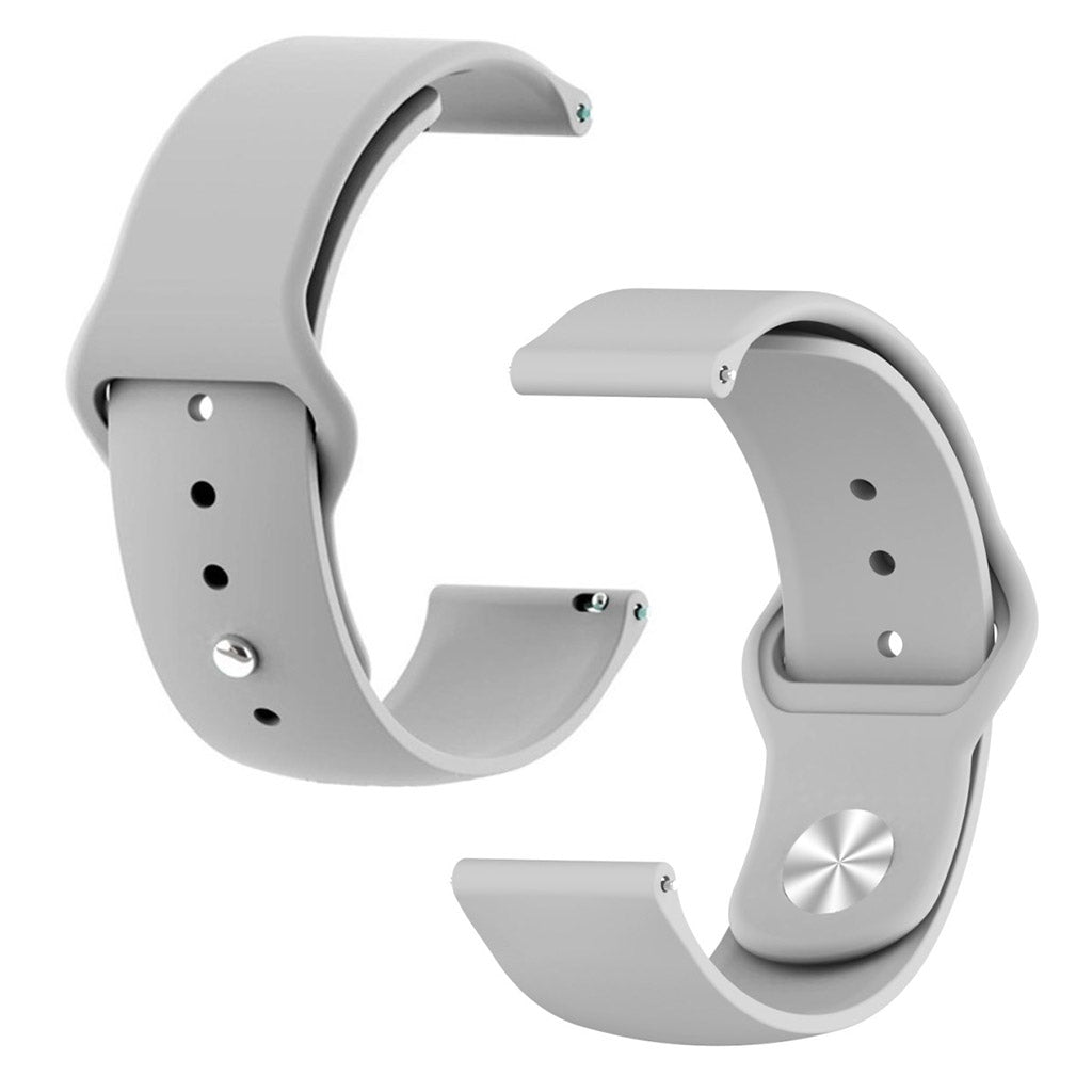 Rigtigt slidstærk Samsung Galaxy Watch Active Silikone Rem - Sølv#serie_3