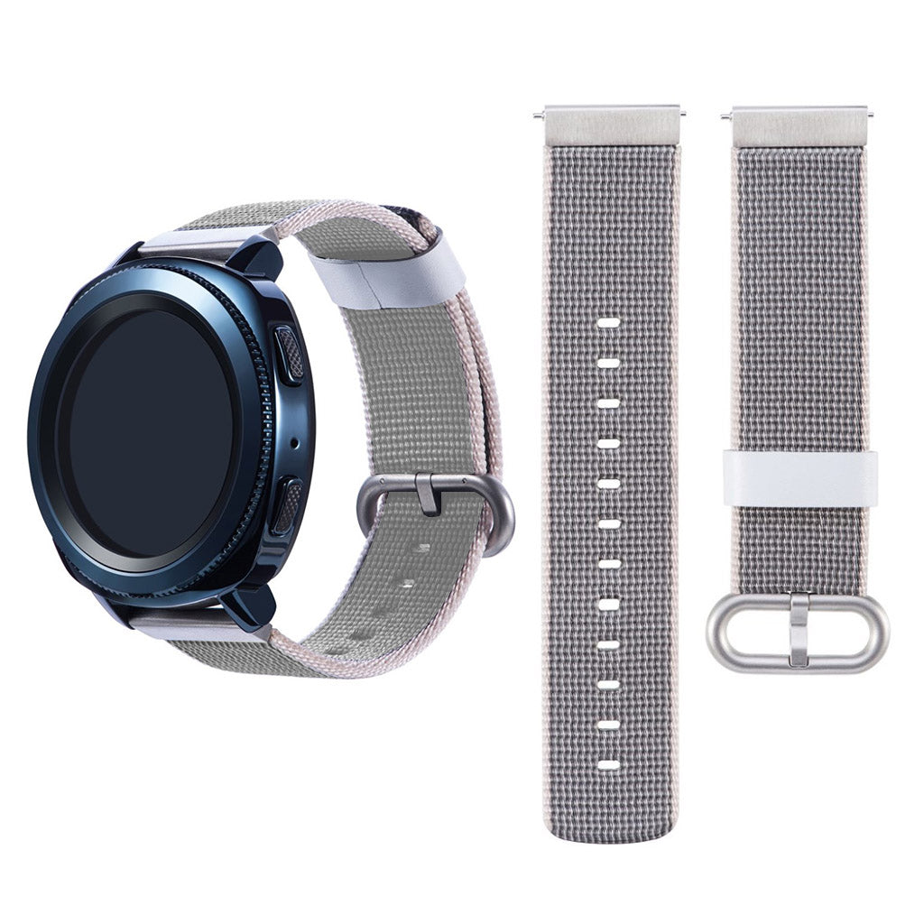 Vildt holdbart Samsung Galaxy Watch Active Nylon Rem - Sølv#serie_2