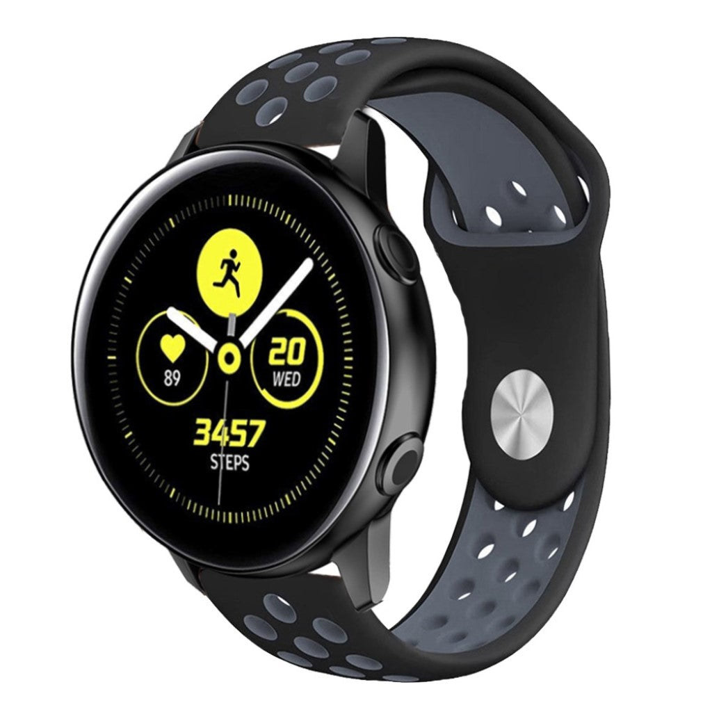 Rigtigt flot Samsung Galaxy Watch Active Silikone Rem - Sølv#serie_1