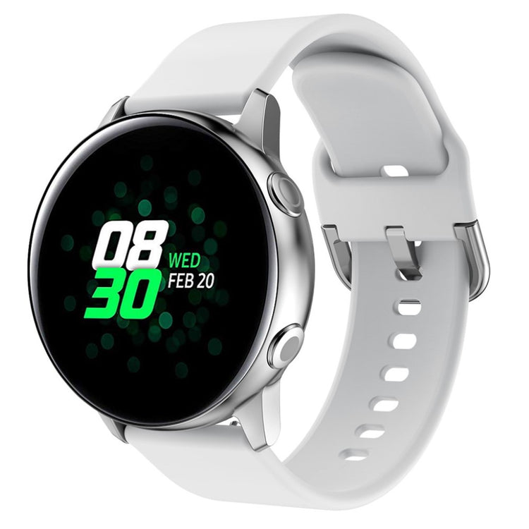 Vildt fed Samsung Galaxy Watch Active Silikone Rem - Hvid#serie_2
