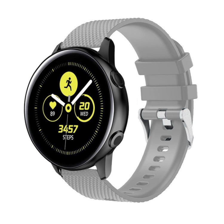 Yndigt Samsung Galaxy Watch Active Silikone Rem - Sølv#serie_5