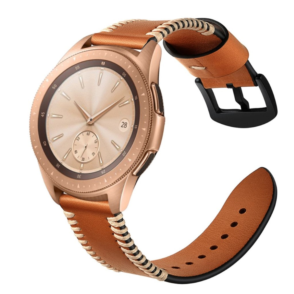 Meget holdbart Samsung Galaxy Watch Active Ægte læder Rem - Brun#serie_2