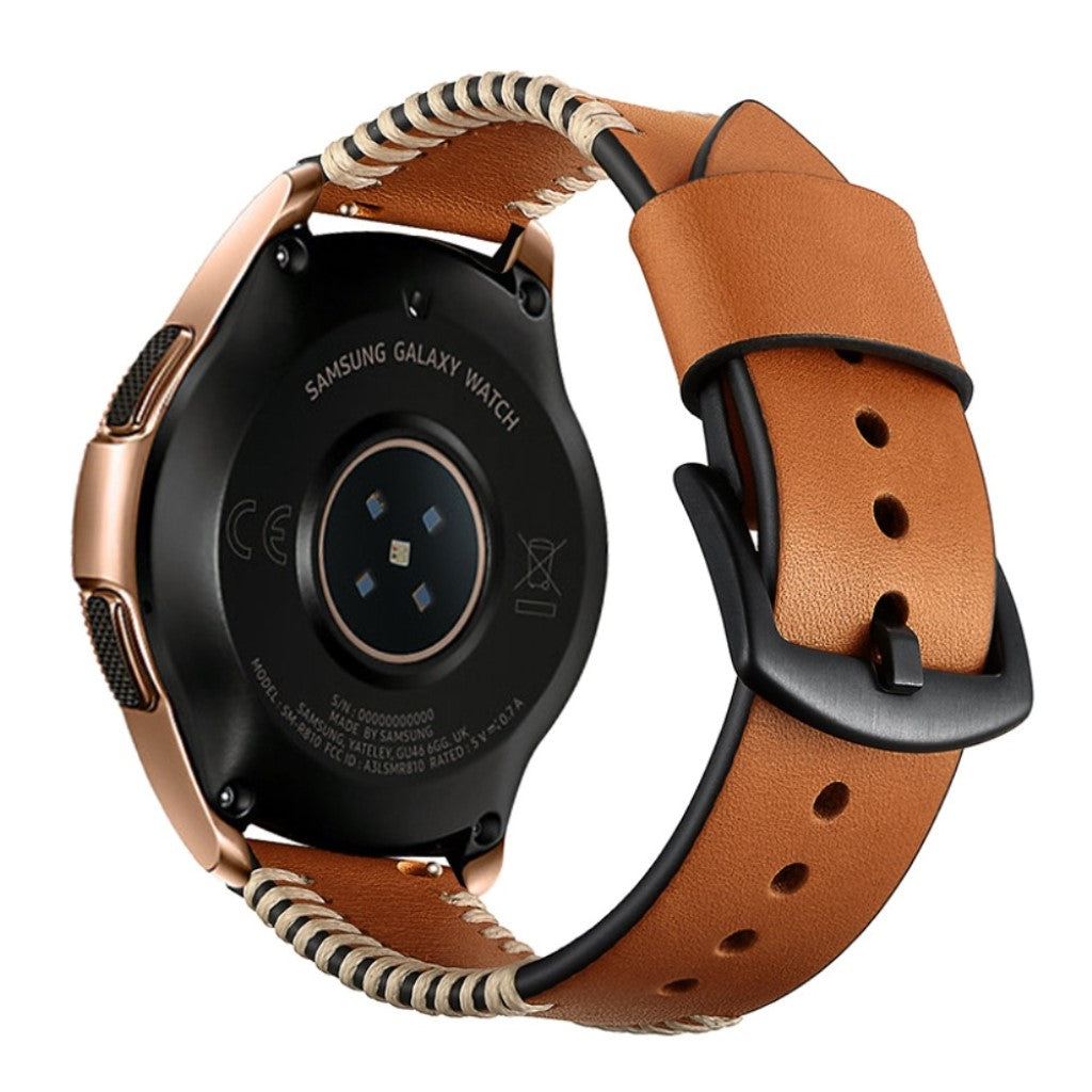 Meget holdbart Samsung Galaxy Watch Active Ægte læder Rem - Brun#serie_2