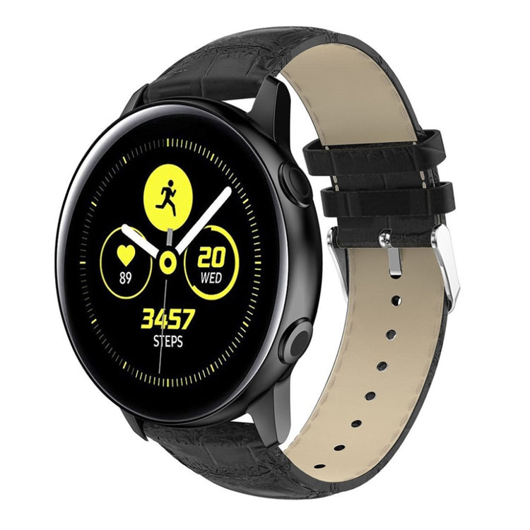 Vildt rart Samsung Galaxy Watch Active Ægte læder Rem - Sort#serie_1