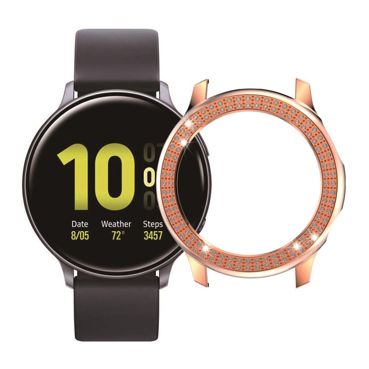 Samsung Galaxy Watch Active 2 - 40mm Elegant Rhinsten og Silikone Bumper  - Pink#serie_6