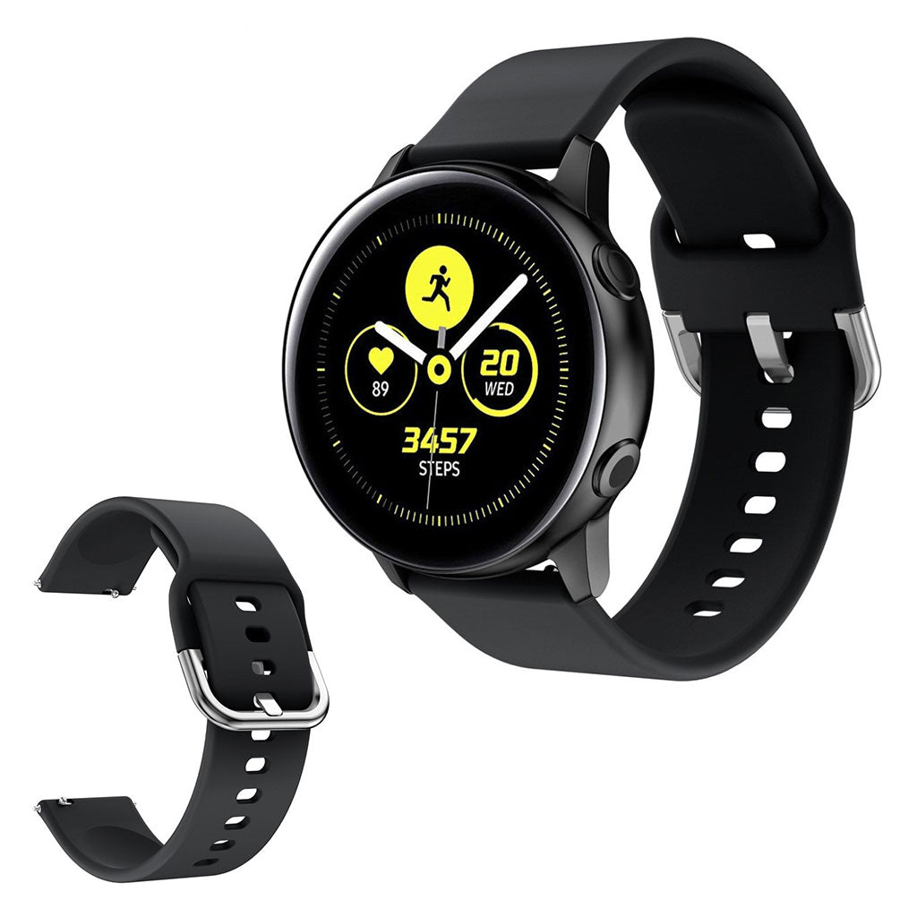 Samsung Galaxy Watch Active 2 - 40mm / Samsung Galaxy Watch Active Silikone Rem - Sort#serie_1