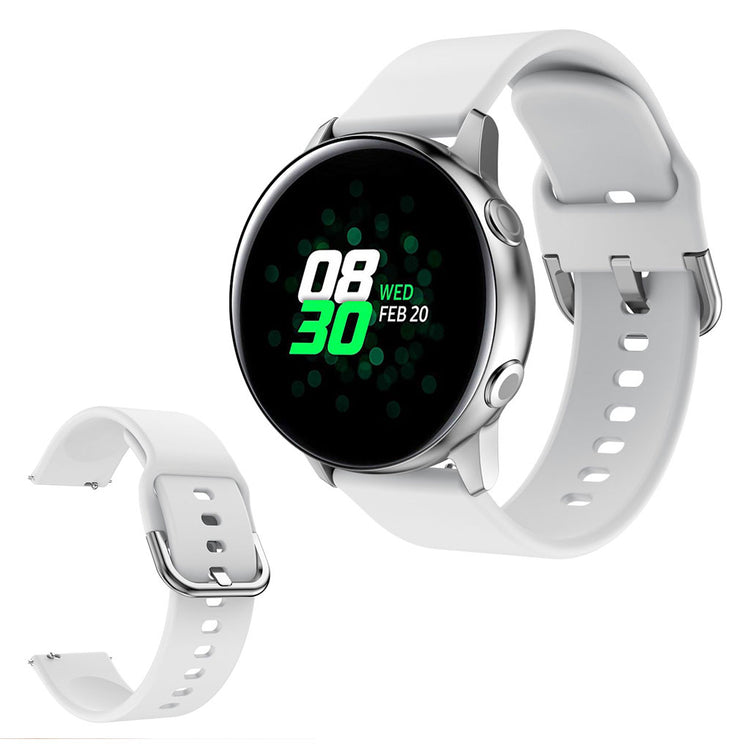  Samsung Galaxy Watch Active 2 - 40mm / Samsung Galaxy Watch Active Silikone Rem - Hvid#serie_2