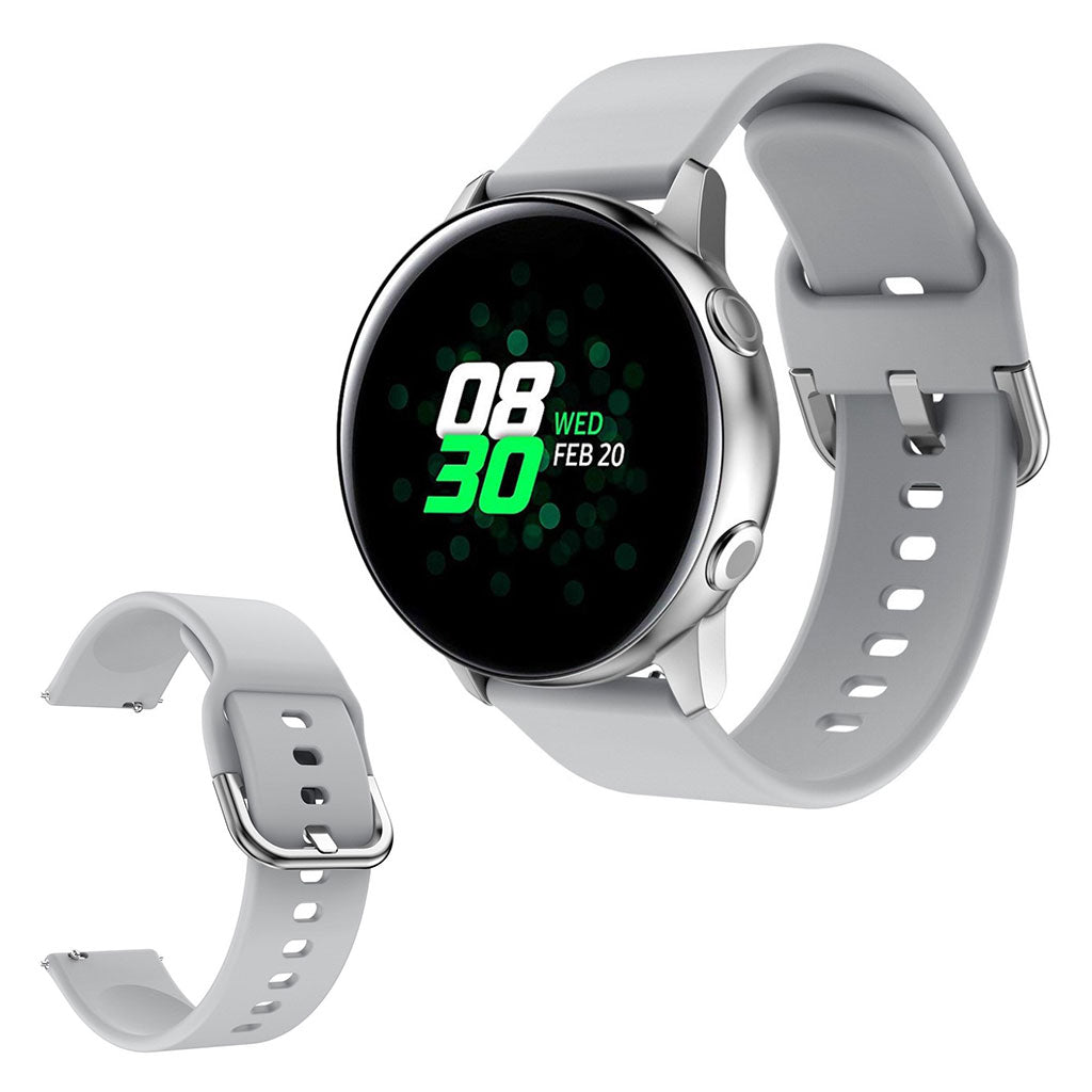  Samsung Galaxy Watch Active 2 - 40mm / Samsung Galaxy Watch Active Silikone Rem - Sølv#serie_3