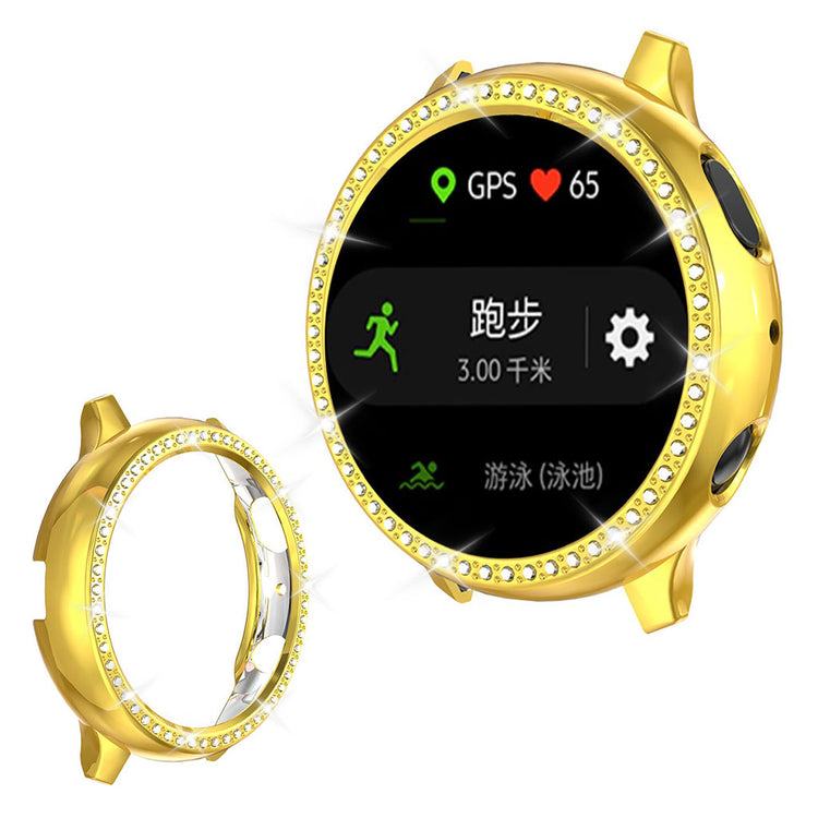 Samsung Galaxy Watch Active 2 - 44mm  Rhinsten og Silikone Bumper  - Guld#serie_6