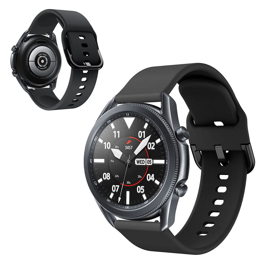 Vildt elegant Samsung Galaxy Watch 3 (45mm) Silikone Rem - Sort#serie_1