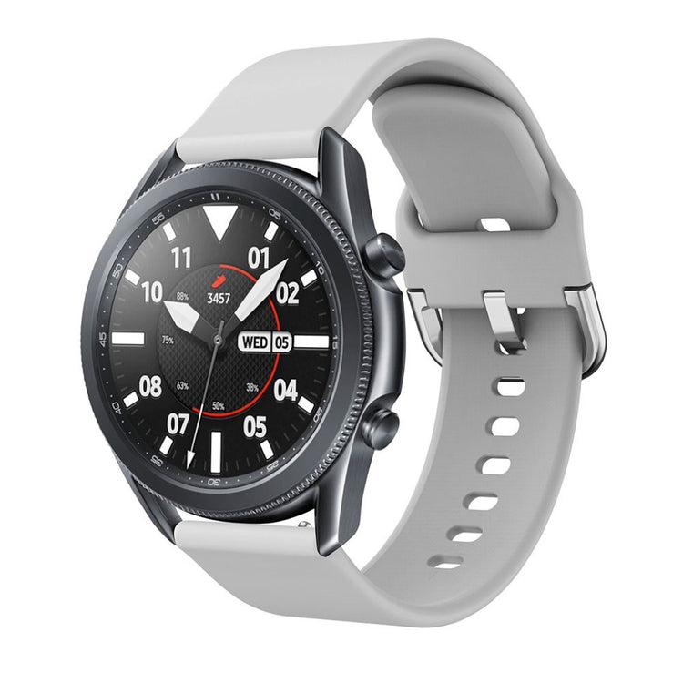 Vildt elegant Samsung Galaxy Watch 3 (45mm) Silikone Rem - Sølv#serie_6