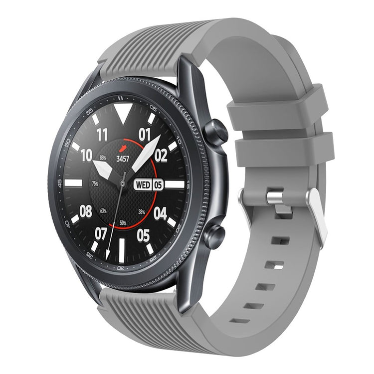 Super sejt Samsung Galaxy Watch 3 (45mm) Silikone Rem - Sølv#serie_5