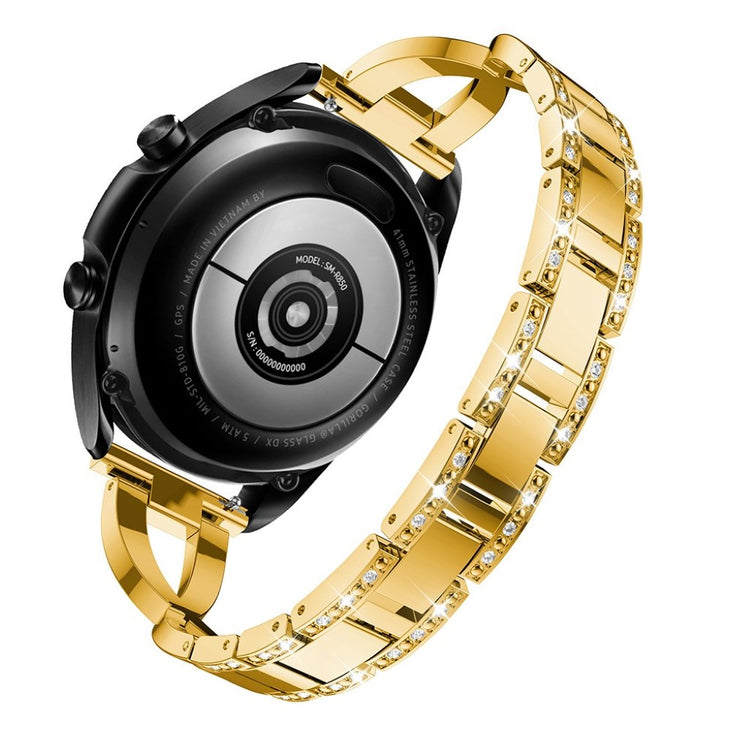 Fint Samsung Galaxy Watch 3 (45mm) Metal og Rhinsten Rem - Guld#serie_2