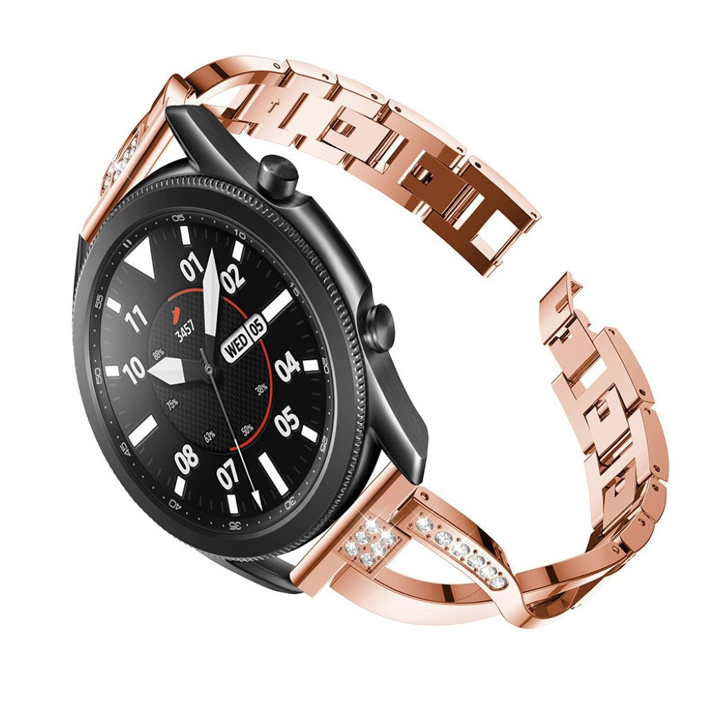 Fint Samsung Galaxy Watch 3 (45mm) Metal og Rhinsten Rem - Pink#serie_4