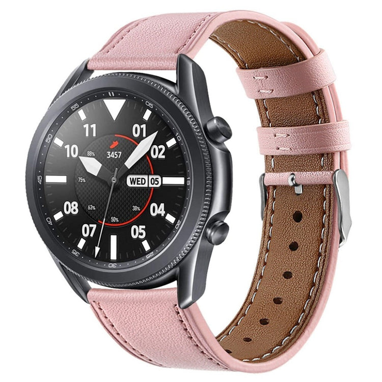Sejt Samsung Galaxy Watch 3 (45mm) Ægte læder Rem - Pink#serie_4