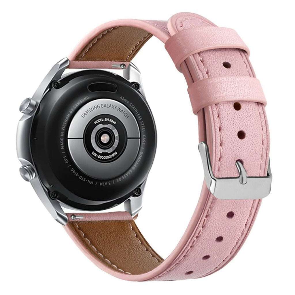 Sejt Samsung Galaxy Watch 3 (45mm) Ægte læder Rem - Pink#serie_4