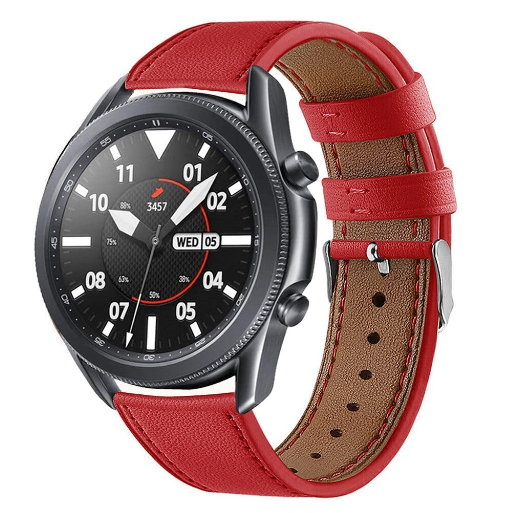 Sejt Samsung Galaxy Watch 3 (45mm) Ægte læder Rem - Rød#serie_5
