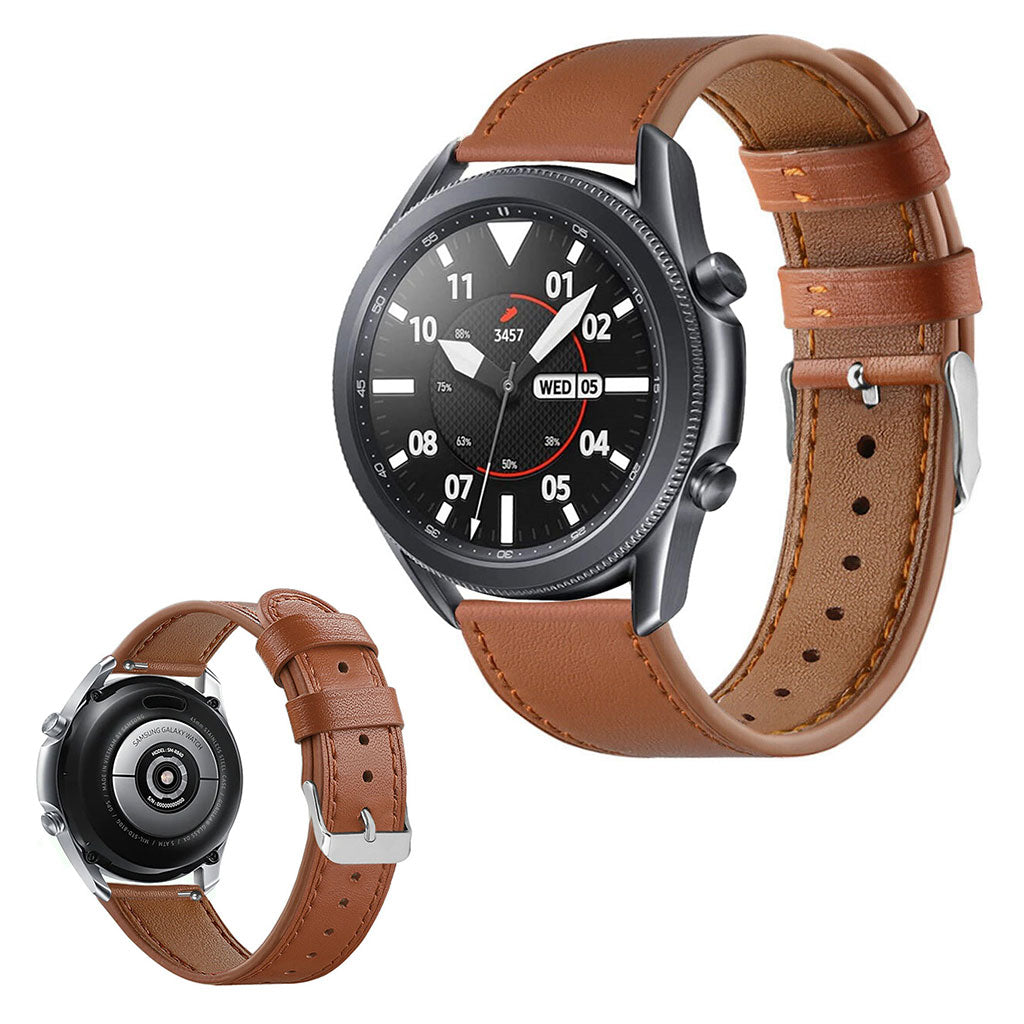 Sejt Samsung Galaxy Watch 3 (45mm) Ægte læder Rem - Brun#serie_6