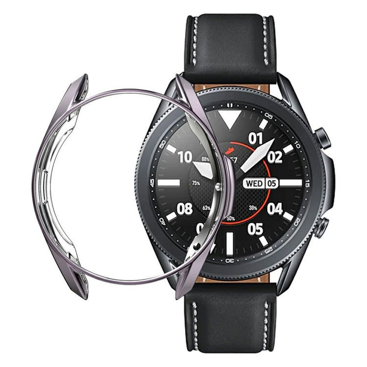 Samsung Galaxy Watch 3 (45mm) Holdbar Silikone Bumper  - Sølv#serie_5