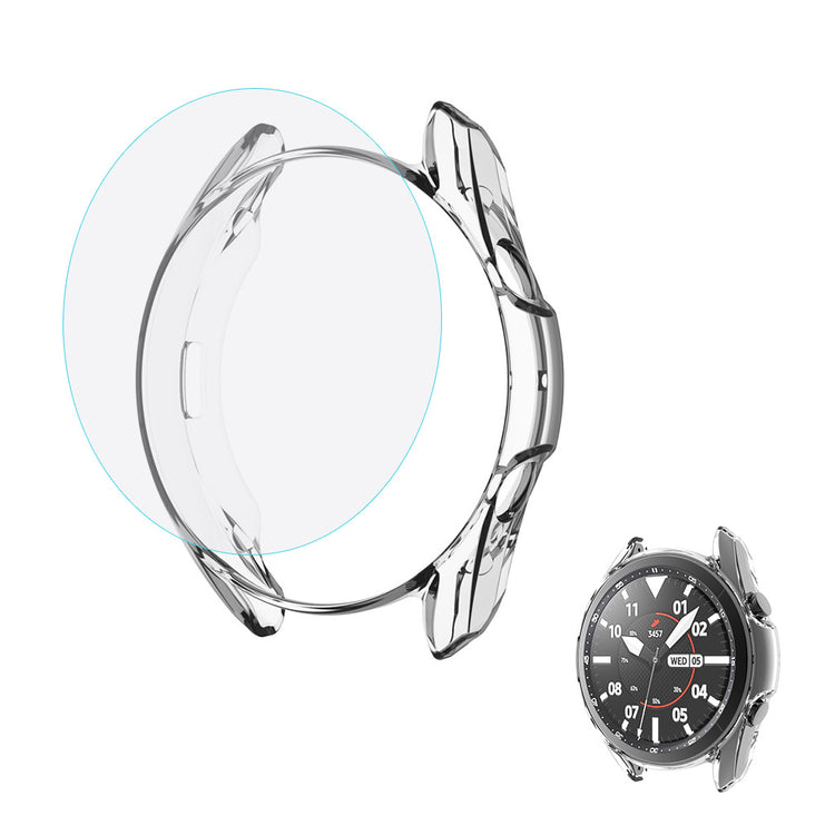 Fint Samsung Galaxy Watch 3 (45mm) Cover med Skærmbeskytter i Plastik og Hærdet Glas - Gennemsigtig#serie_034