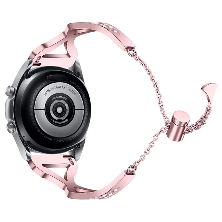  Samsung Galaxy Watch 3 (45mm) / Samsung Galaxy Watch (46mm) Metal og Rhinsten Rem - Pink#serie_3