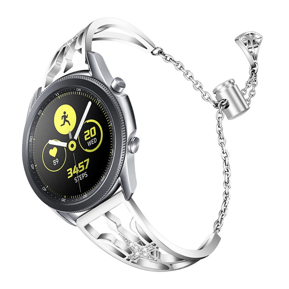  Samsung Galaxy Watch 3 (45mm) / Samsung Galaxy Watch (46mm) Metal og Rhinsten Rem - Sølv#serie_3