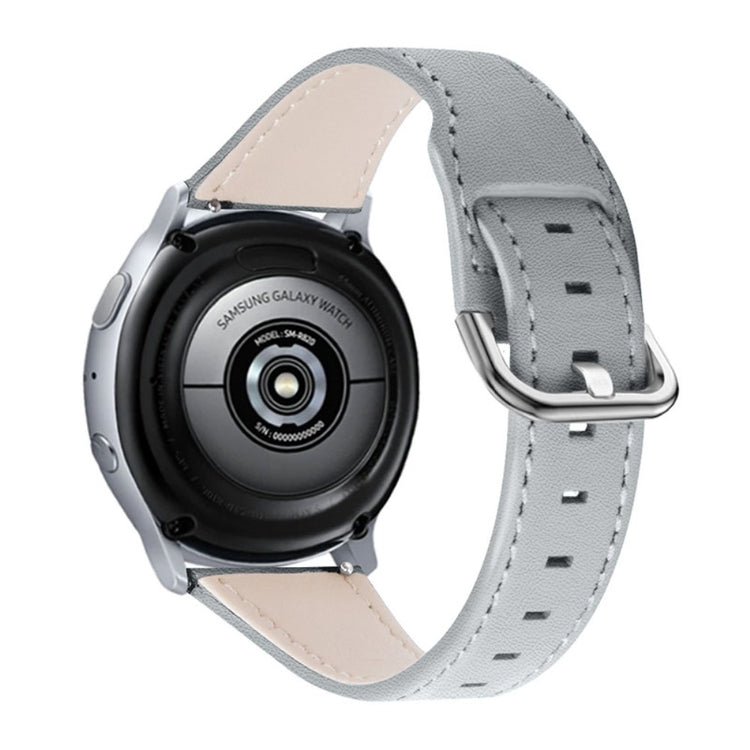  Samsung Galaxy Watch 3 (45mm) / Samsung Galaxy Watch (46mm) Ægte læder Rem - Sølv#serie_4