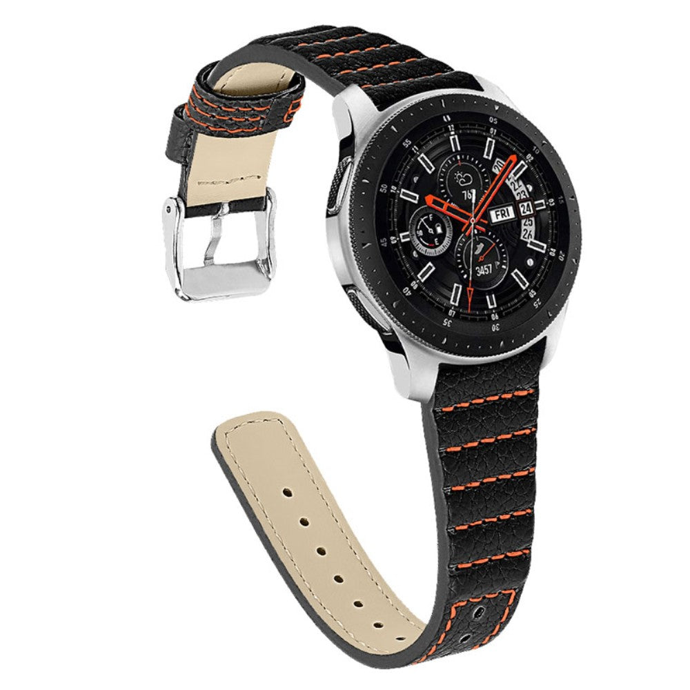  Samsung Galaxy Watch 3 (45mm) / Samsung Galaxy Watch (46mm) Ægte læder Rem - Sort#serie_4